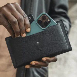 Große Geldbörse aus echtem Leder mit Reißverschluss und Handyfach | 2040