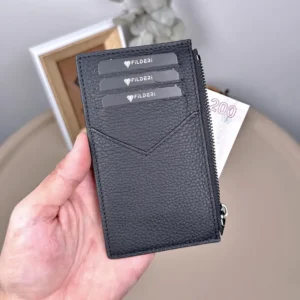 Kartenetui aus echtem Leder mit Reißverschluss | 2117