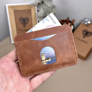 Handgenähtes Kartenetui – Echtleder, Haselnussbraun | 2066