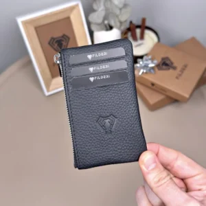 Echtleder-Kartenetui – Schlank, mit Reißverschluss | 2126