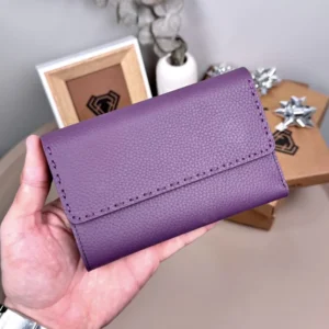 Damengeldbörse – Echtleder mit Ziernähten | 2095