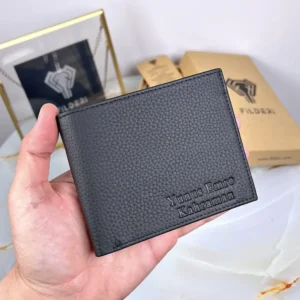 Herren-Geldbörse – Schwarzes Echtleder, Reißverschluss, Guti | 2002