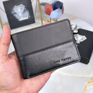 Herren-Geldbörse, Echtleder – Schwarz, Elite-Stil I 2054